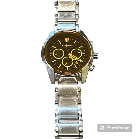 Fossil men’s watch, silver band - Picture 5 of 6
